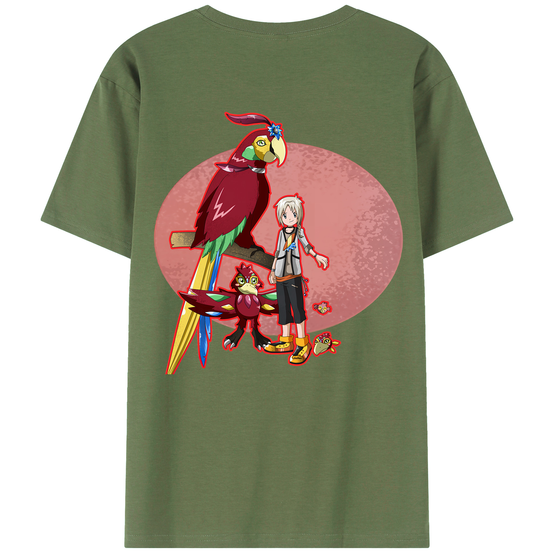 （画像用） Digimon デジタルモンスター/デジモン 綿100％ メンズ半袖Tシャツ（バックプリント） 通気性